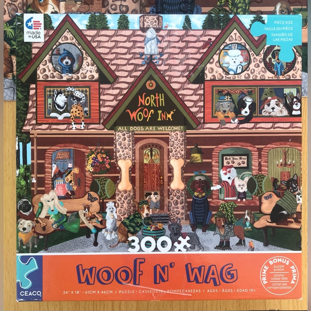 Ceaco 300 Piece Puzzle Woof n' Wag  Complete